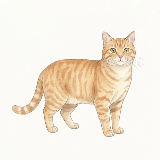 The cat turned into a watercolour character.
